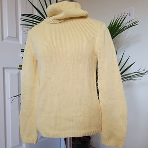 Vtg NY&Co Comfy yellow cowlneck sweater